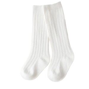 New  XS cotton knee high socks white 0-6 months